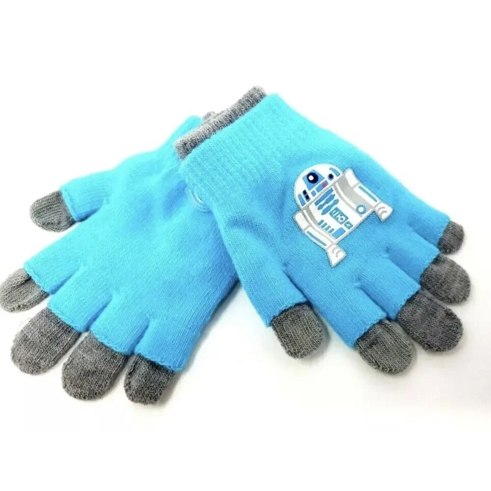 Gloves Star Wars R2D2 Blue Gray Kids Winter Featuring New With Tags